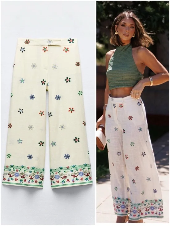 ZARA FLORAL EMBROIDERED CULOTTES
MULTICOLORED - Picture 1 of 9